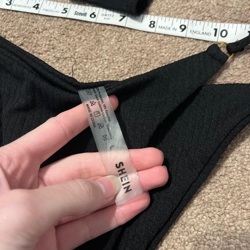 Womens Shein Black Bikini Swim Bundle Set Tops Bottoms Medium/Large - Picture 7 of 9